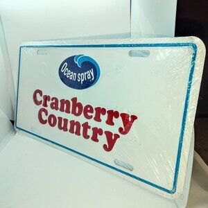 Rare Ocean Spray "Cranberry Country" License Plate Novelty Company Merchandise
